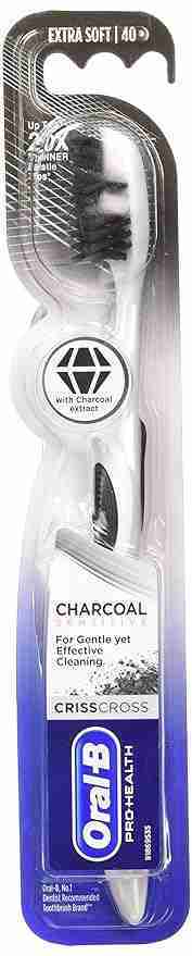 Oral B Pro-Health Criss Cross Charcoal manual Toothbrush for adults, Extra Soft, 1Pc