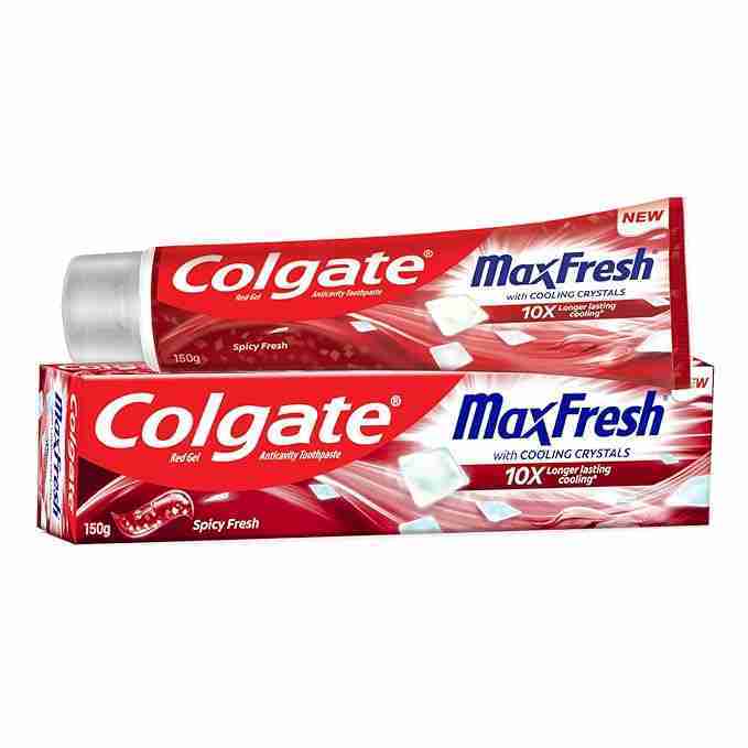 Colgate MaxFresh Toothpaste, Red Gel Tooth Paste with Menthol for Super Fresh Breath, 150g (Spicy Fresh)