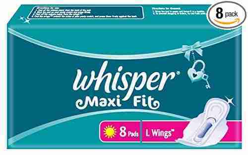 Whisper Maxi Fit L Wings - 8 Pads