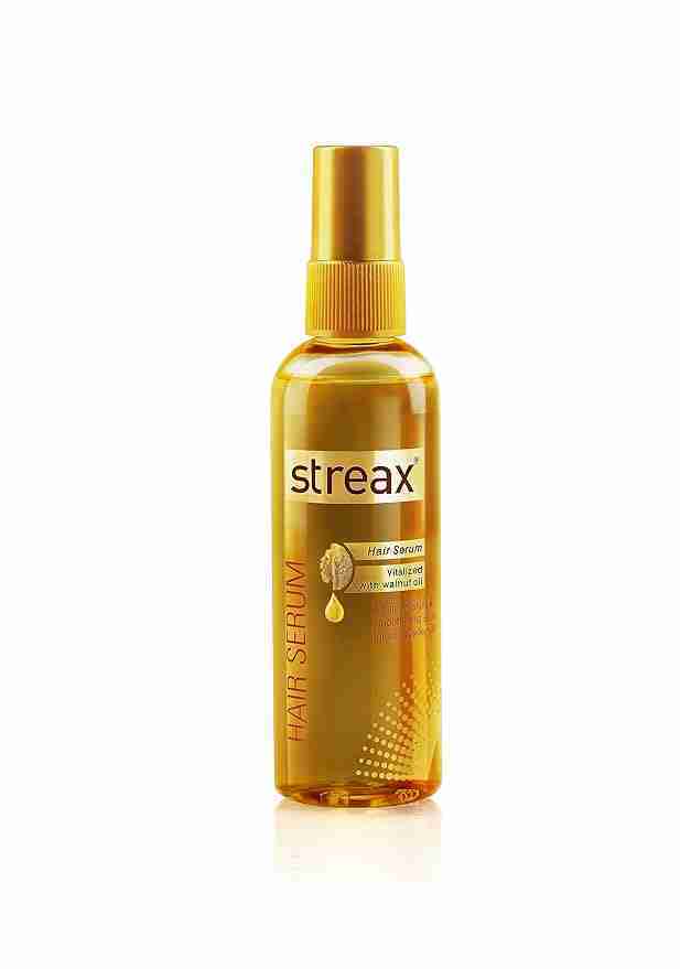 Streax Hair Serum Vitalized with Walnut Oil, For Hair Smoothening & Shine, For Dry & Frizzy Hair - 45 ml