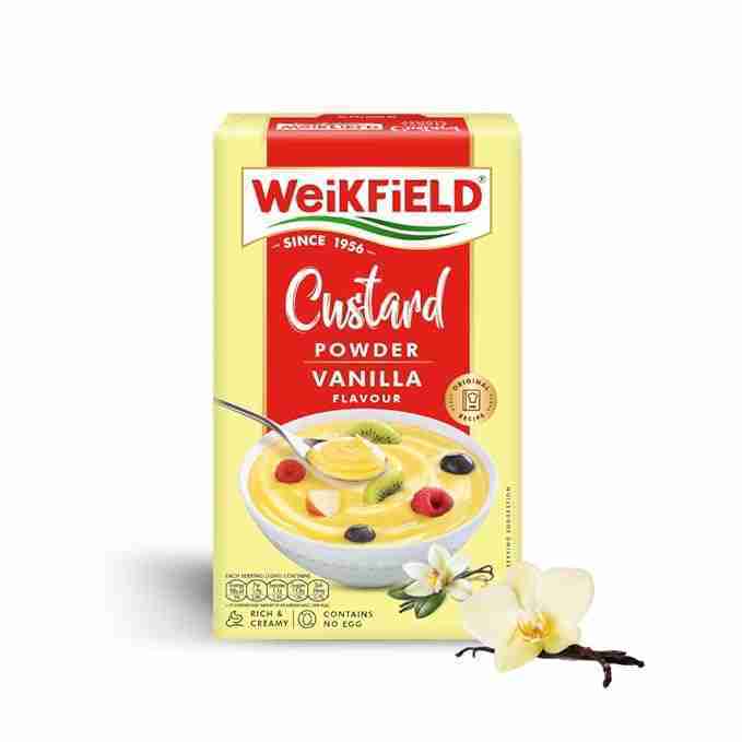 Weikfield Custard Powder | Vanilla Flavor | Makes Smooth & Creamy Custard | Contains Quality Ingredients | Best For Fruit Salads & Puddings | 100g