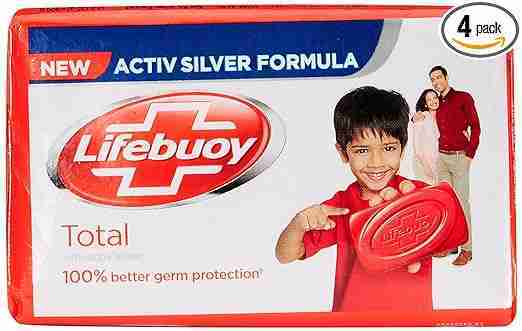 Lifebuoy Total Soap Bar, 125g (Pack of 4)