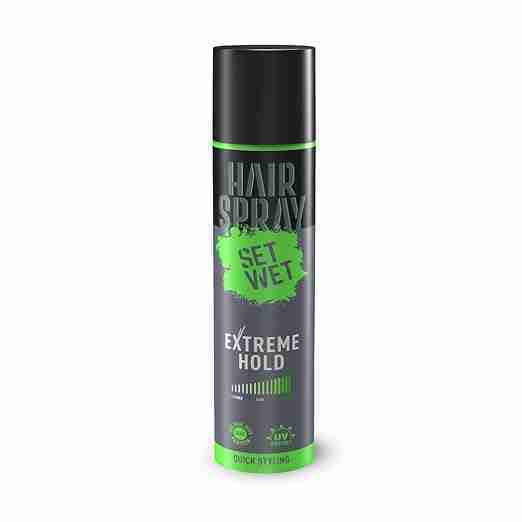 Set Wet Hair Spray for Men Extreme Hold 200ml | No Sulphate, No Paraben | Quick Hair Styling and Setting, No Flaking